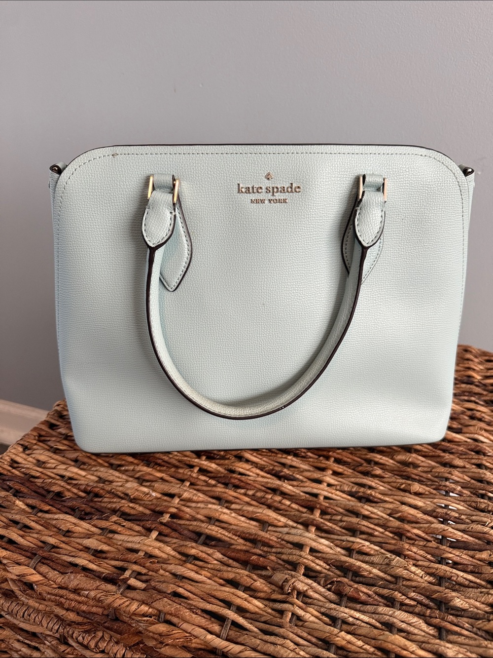 kate spade Powder Blue Dome Satchel with Gold Hardware